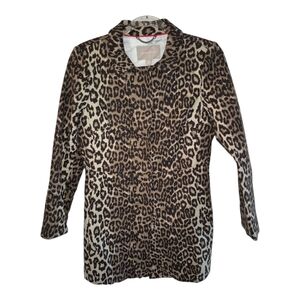 Banana Republic Leopard Cheetah Animal Print Jacket Coat Women's size Small